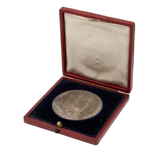 424 - 1902 King Edward VII official Royal Mint large silver coronation medal (Eimer 1871a, BHM 3737). Obve... 