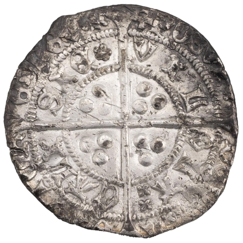 45 - 1431-1432/3 King Henry VI Pinecone-mascle issue silver Calais mint Groat (S 1875). Obverse: facing c... 