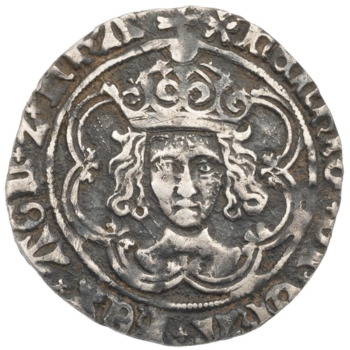 52 - 1495-1498 King Henry VII, facing bust issue class IIIb silver Groat with pansy mintmark (S 2198A). O... 