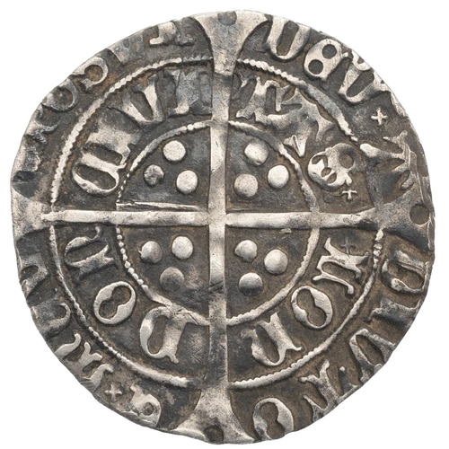 52 - 1495-1498 King Henry VII, facing bust issue class IIIb silver Groat with pansy mintmark (S 2198A). O... 