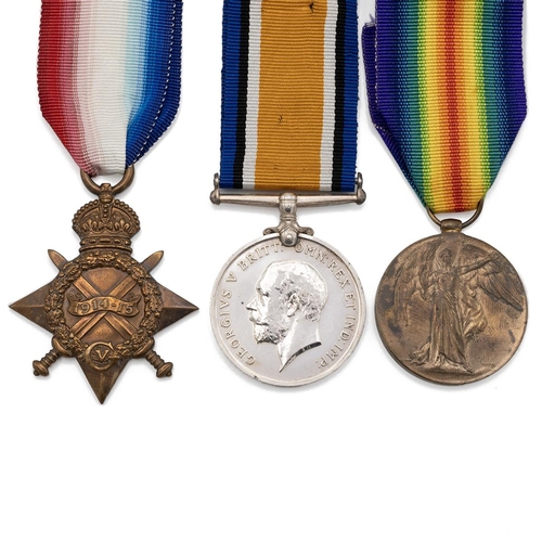 541 - Medals (3) Of 19286 Private Percy James Stone of the Wiltshire Regiment. 1914-1915 Star, British War... 