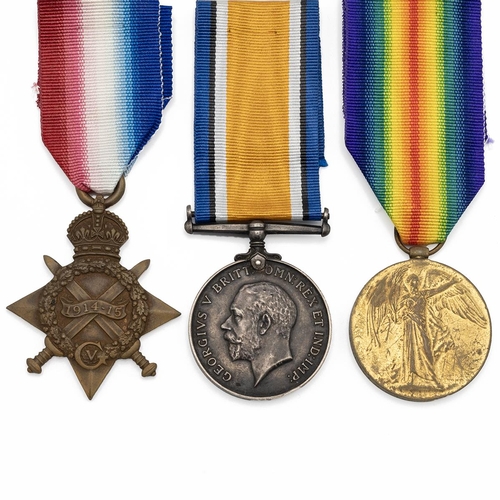 553 - Medals (3) of M2-019921 Acting Corporal Frederick Hocknell A.S.C. 1914-1915 Star, British War Medal ... 