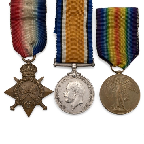 556 - Medals (3) of 13317 Private George Wilkinson of the South Wales Borderers. 1914-1915 Star, British W... 