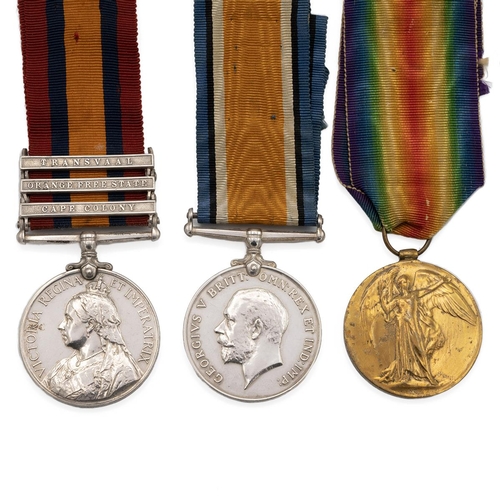 558 - Medals (3) of 6608 (14988) Serjeant Cornelius Norbury of the South Wales Borderers. Queen's South Af... 