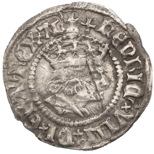 56 - 1514-1526 scarce Henry VIII silver York mint Halfgroat voided cross mintmark and TW to reverse (S 23... 