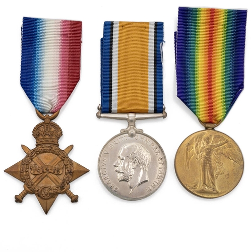 566 - Medals (3) of 33562 Private Albert Palmer of the Cheshire Regiment. 1914-1915 Star, British War Meda... 