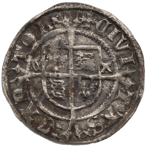 57 - 1526-1532 Henry VIII silver Halfgroat Canterbury mint coin with cross patonce mintmark (S 2543). Obv... 