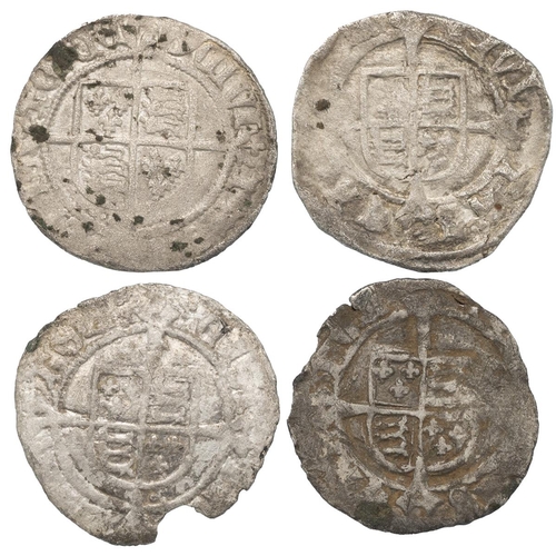 58 - Four (4) 1544-1547 King Henry VIII third coinage debased silver Halfgroats in good grade for the iss... 