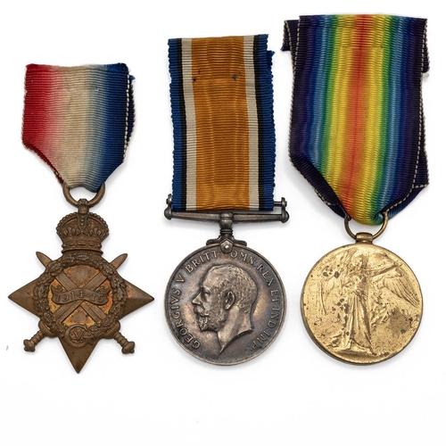 584 - Medals (3) of 1407 (775313) Gunner James Pollard R.F.A. (T.F.). 1914-1915 Star, British War Medal 19... 