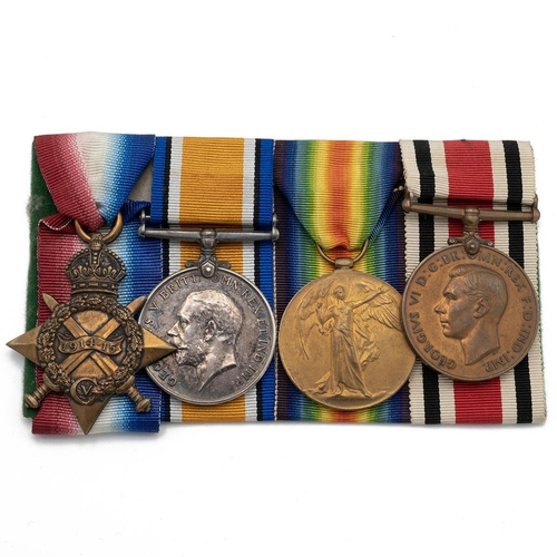 589 - Medals (4) of 59945 (1004403) Serjeant George Frederick Smith R.F.A. 1914-1915 Star, British War Med... 