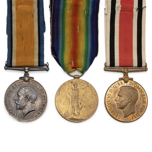 598 - Medals (3) of 76577 Private William John James of the Royal Welsh Fusiliers. British War Medal 1914-... 