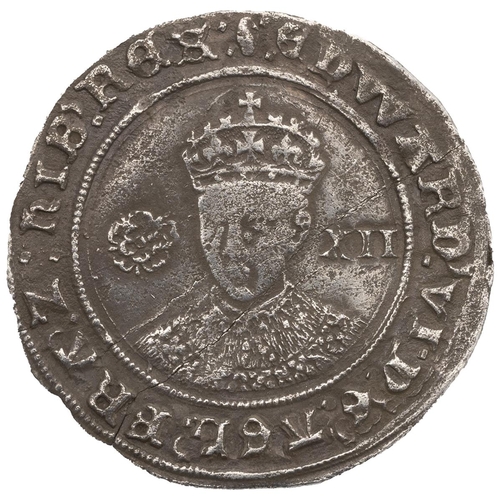 62 - 1551-1553 King Edward VI hammered silver Shilling with Tun mintmark (S 2482, North 1937). Obverse: f... 