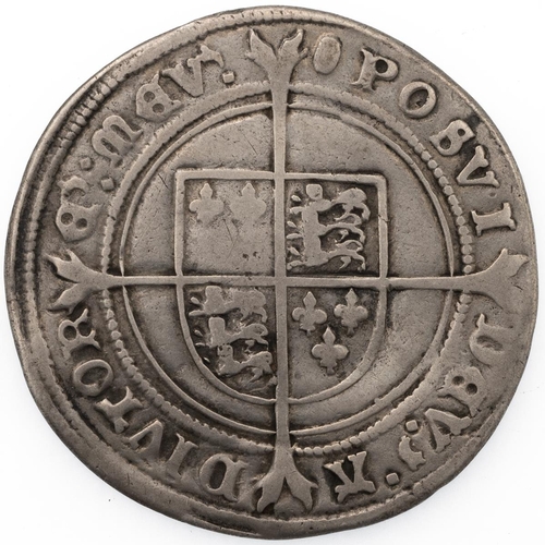 63 - 1551-1553 King Edward VI, facing bust fine silver issue Shilling with tun mintmark (S 2482). Obverse... 