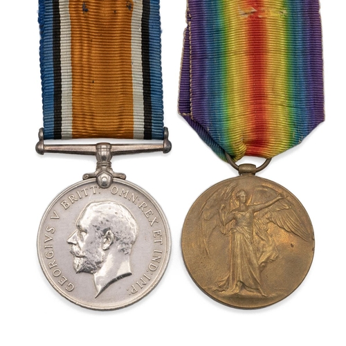 636 - Medals (2) of 28054 (3126) Private George Evans of the Royal Hampshire Regiment. British War Medal 1... 