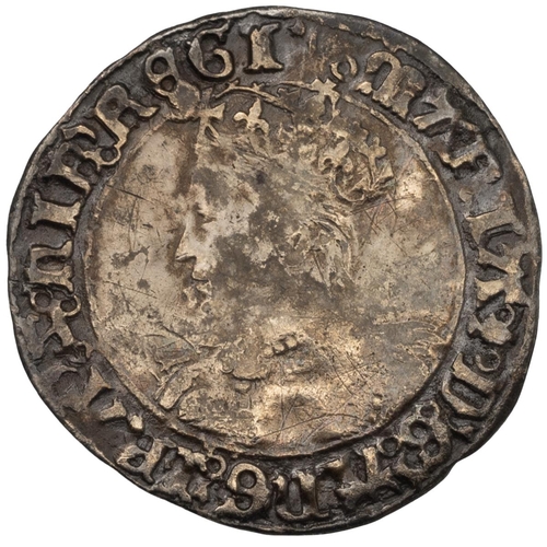 64 - 1553-1554 Queen Mary I silver Groat with pomegranate mint mark (S 2492, North 1960). Obverse: left-f... 