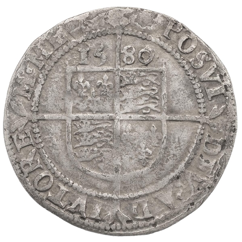 69 - 1579/80 overdate Queen Elizabeth I, fifth issue Sixpence with Latin cross mintmark (S 2572). Obverse... 