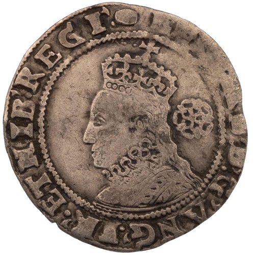 73 - 1592 Queen Elizabeth I, sixth issue silver Sixpence with tun mintmark (S 2578B). Obverse: bust 6c, c... 