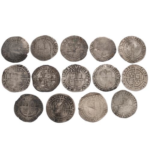 74 - Includes (1) 1551 Sixpence, (2) 1559 Sixpence, (3) 1561 Sixpence, (4) 1564 Sixpence, (5) 157 Sixpenc... 