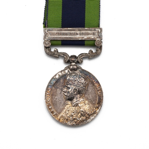 781 - GV India General Service Medal with clasp 'Waziristan 1919-1921' of 01686 Private Francis of 2nd-61s... 