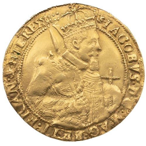 79 - 1609-1625 King James VI Scotland gold Unite or Sceptre with Scottish arms (S 5464). Obverse: crowned... 