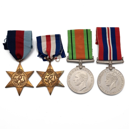 797 - Medals (4) of A. Morris of Combined Operations. Sold with Army Council printed slip and box. 1939-19... 