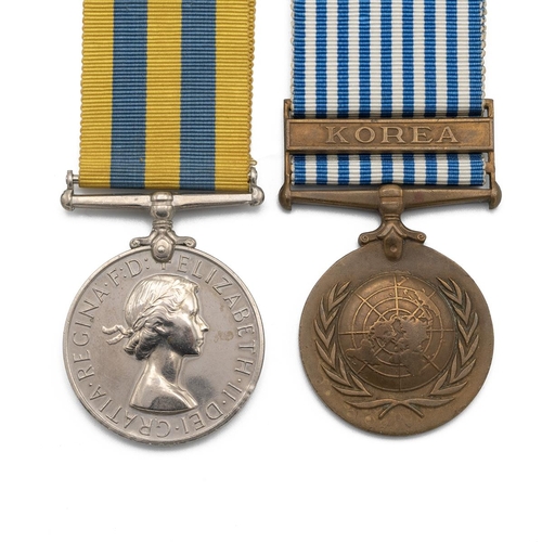 802 - Medals (2) of 22523636 Private E. J. Adams of the King's Own Scottish Borderers. Korea War Medal, an... 