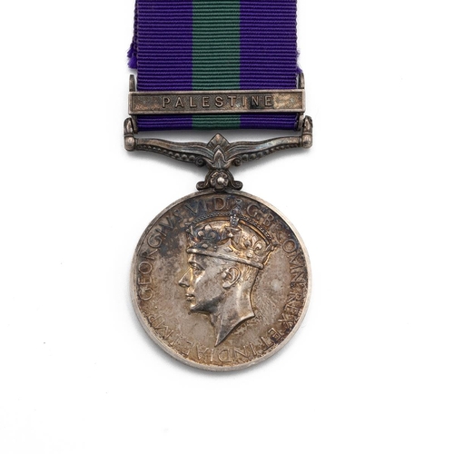 804 - GVI General Service Medal 1918-1962 with clasp 'Palestine' of 7584402 Private C. Hill R.A.O.C.