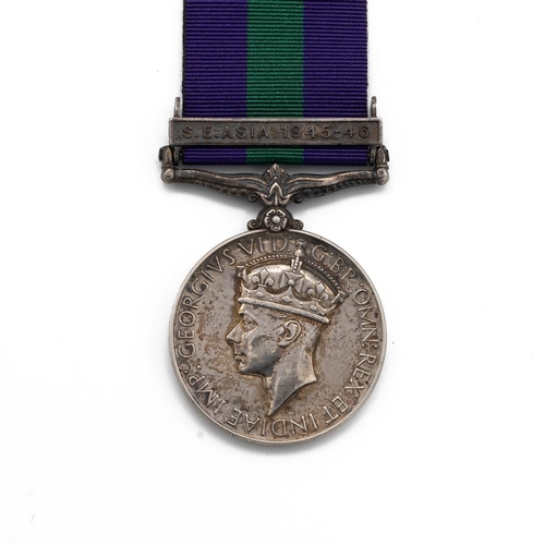 806 - GVI General Service Medal 1918-1962 with clasp 'S.E. Asia 1945-1946' of 10677 Sepoy Damodar of the D... 