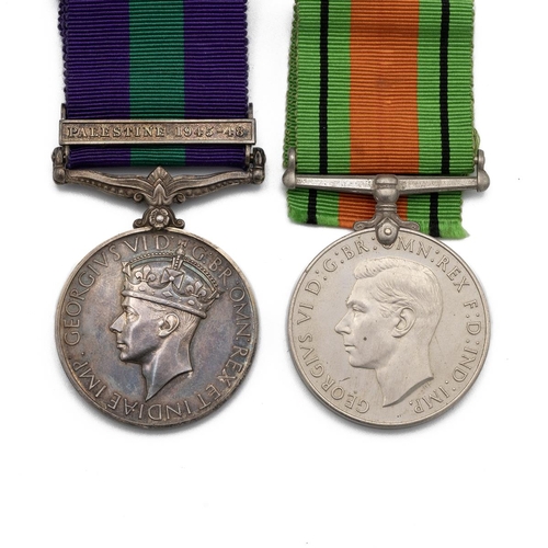 808 - Medals (2) of 2741263 Guardsman Victor Doddridge of the Welsh Guards. GVI General Service Medal 1918... 