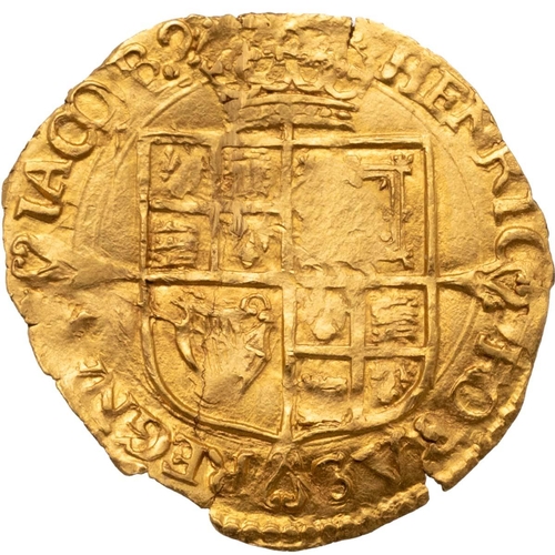 81 - 1624 James I gold Quarter Laurel with trefoil mintmark and beaded circle on the obverse only (S 2642... 