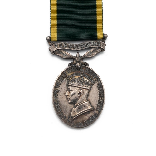 830 - GV Efficiency Medal with clasp 'Territorial' of 3653777 Private J. Birchall of the South Lancashire ... 