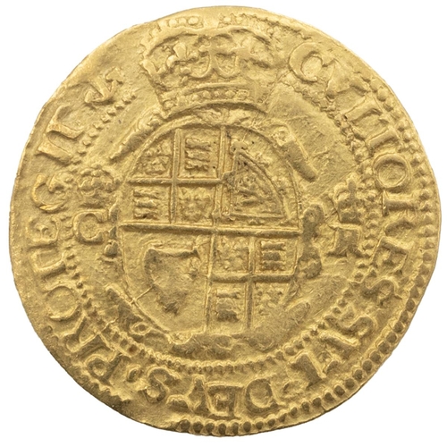 86 - 1638-1639 Charles I gold Crown, group D, fourth bust with anchor mintmark (S 2715, North 2185). Obve... 