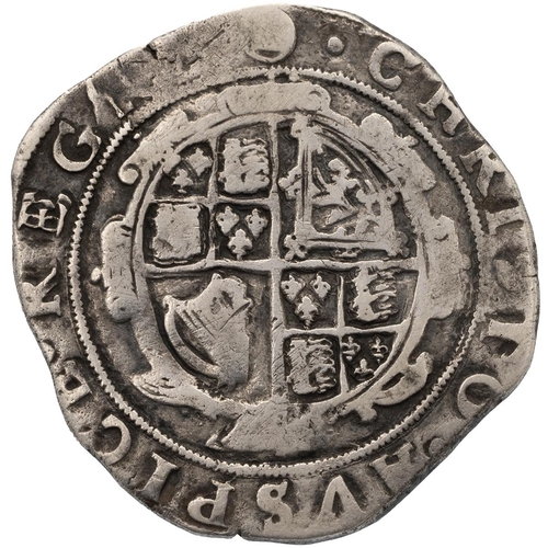 87 - 1641-1643 Charles I Halfcrown, Tower under the King, triangle in a circle (S 2779, North 2214). Obve... 