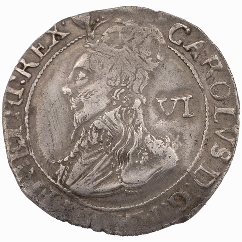 92 - 1632-1633 Charles I group D hammered silver Sixpence, Tower under the King (S 2811). Obverse: fourth... 