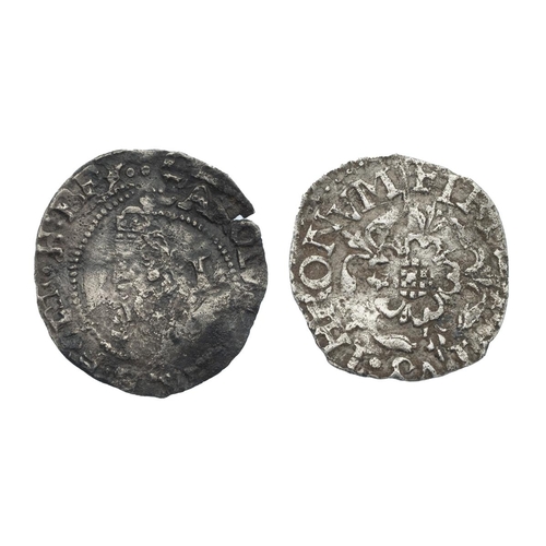 94 - Two (2) 1625-1649 King Charles I hammered silver Pennies. Includes (1) Penny with two pellet mintmar... 