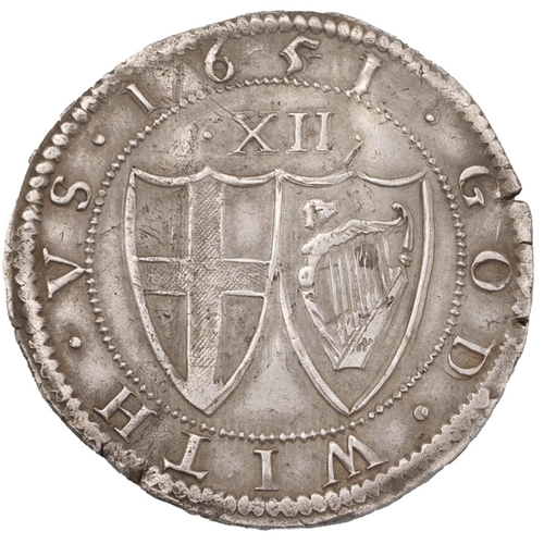 95 - 1651 Commonwealth hammered silver Shilling, EF for this issue and scarce (S 3217, North 2724). Obver... 