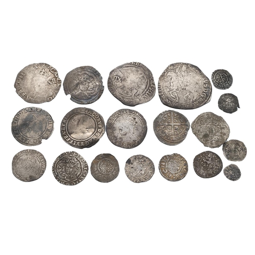 99 - Nineteen (19) mixed silver hammered English and Irish coins, a range of dates, denominations and gra... 