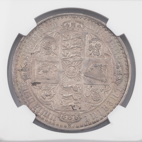 178 - 1847 Queen Victoria silver 'Gothic' type Crown engraved by William Wyon graded PF 55 by NGC (S 3883)... 