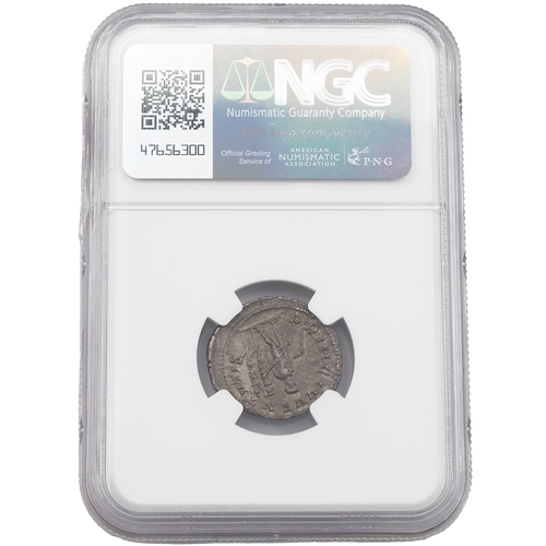 14 - 235/6-238 AD Maximus silver AR Denarius, issued as Caesar, graded Ch AU by NGC. Obverse: bare head d... 