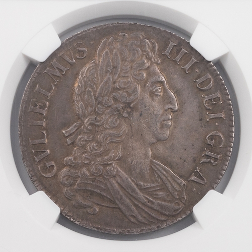 112 - 1696 King William III silver Crown with Octavo edge and first bust graded MS 62 (Bull 995, S 3470). ... 