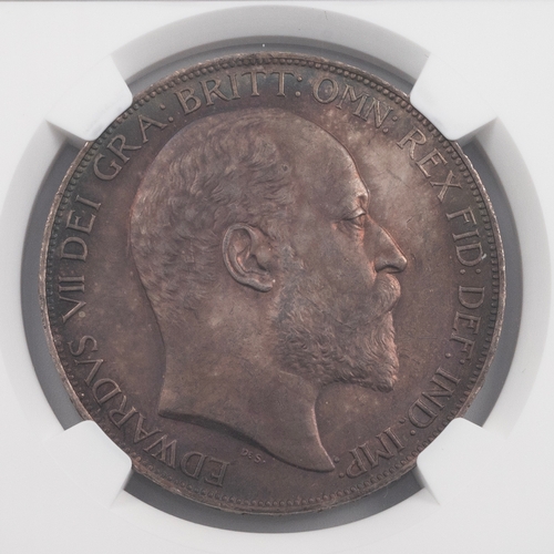 212 - 1902 King Edward VII silver Crown, the only Crown issued in this reign, graded MS 64 (S 3978). Obver... 