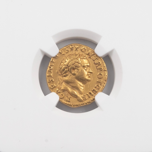 9 - 79-81 AD Titus gold AV Aureus struck as Caesar by Vespasian, Rome graded Ch VF (Calico 796 this coin... 