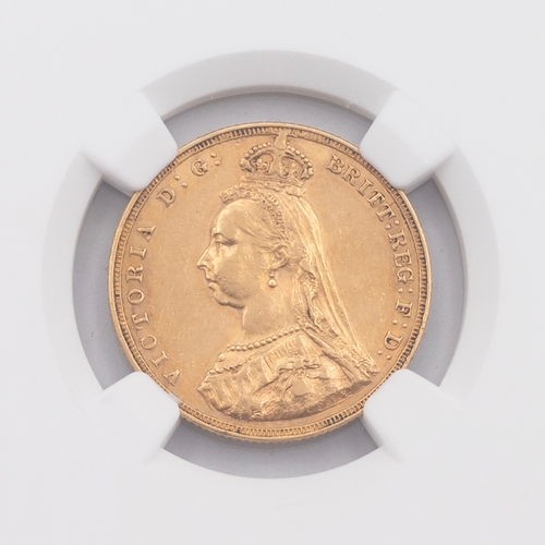 174 - 1887M Melbourne gold 'Hooked J' Sovereign graded AU 55 by NGC (Marsh 131B, S 3867). Obverse: 'Jubile... 