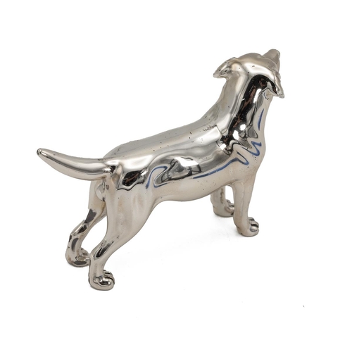 10 - Saturno Silver Labrador, height 5.2cm, length 8cm. Hallmarks to underside of tail.