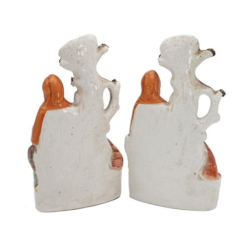 110 - Little Red Riding Hood - two Staffordshire fallback spill vases, circa 1850. Little Red Riding Hood ... 