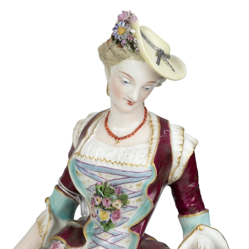 116 - Meissen - A pair of late 18th or early 19th century large porcelain figures often referred to as The... 