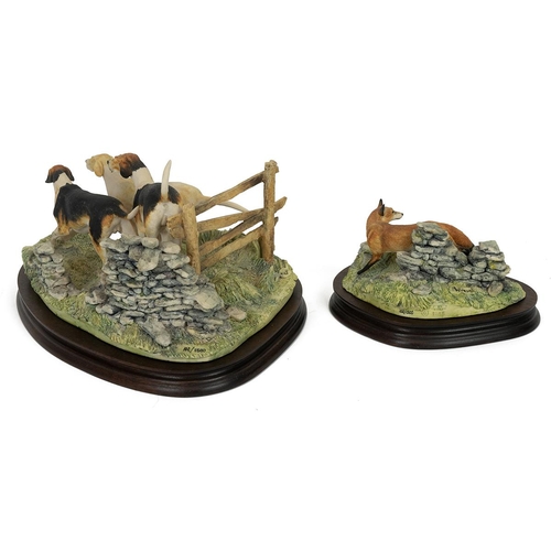 126 - Border Fine Arts Forrard Away Limited Edition (figurines in two parts - the first hounds leaping a g... 