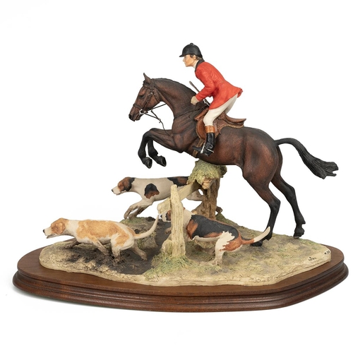 127 - Border Fine Arts - Hulloa Away limited edition figurine (99/500) on wooden stand (H approximately 30... 