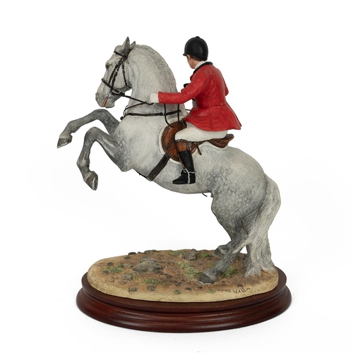 131 - Border Fine Arts Spirited figurine - grey horse - Limited Edition (276/500) on wooden base with Cert... 