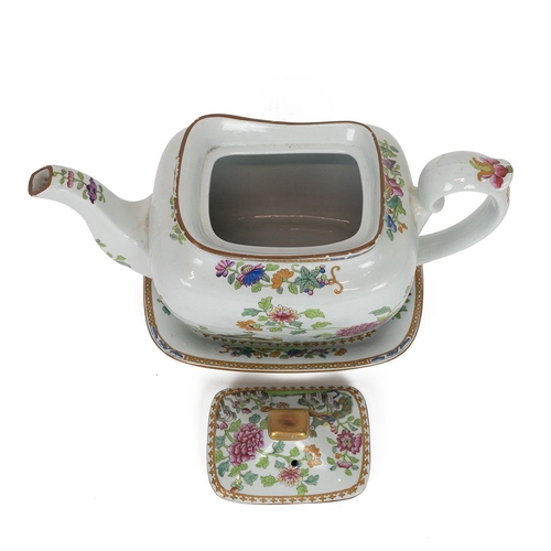 158 - Spode - early 19th Century Peacock pattern No 2118 - part tea service comprising large Teapot with l... 